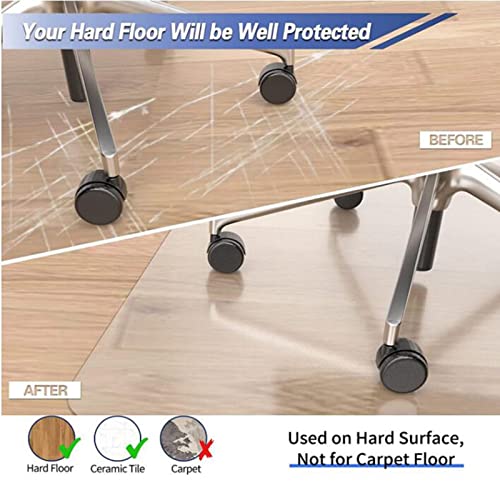 HOBBOY PVC Transparent Chair Mat Rug, Clear Floor Protector, Non Slip, Easy Clean - Multiple Sizes