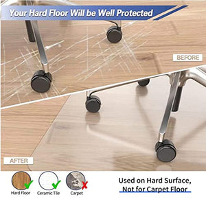 HOBBOY Hard-Floor Chair Mats Carpet Protector for Hardwood Floors, 100% Waterproof Vinyl Plastic Floor Mat - HD Transparent, 1.5/2mm Thick, 170/180/200cm Wide Multipurpose