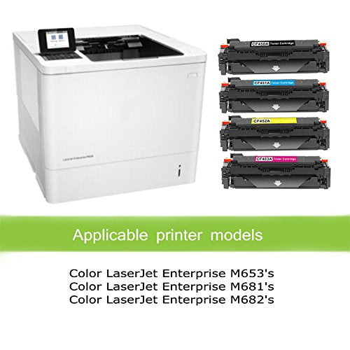 Awesometoner Compatible 4 Pack CF450A CF451A CF452A CF453A 655A Toner Cartridge For HP Color LaserJet Enterprise M653's Yield BK 12500 CMY 10500 Pages
