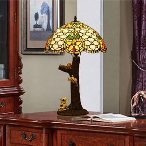 Tiffany Europaische retro style hand-painted stained glass table lamp