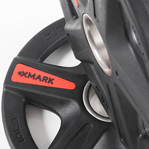 XMark Texas Star 155 lb Set Olympic Plates, Patented Design, One-Year Warranty, Olympic Weight Plates