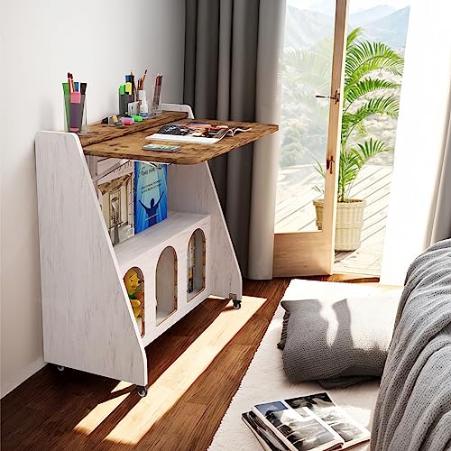 Pmnianhua Mobile Laptop Desk on Wheels with Storage