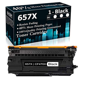1 Black Cartridge 657X CF470X (Per Toner 39,000 Page) Remanufactured Ink Cartridge Compatible for HP Color Laserjet Enterprise Flow MFP M681f M681 M682 Series Printer Cartridges,Sold by TopInk