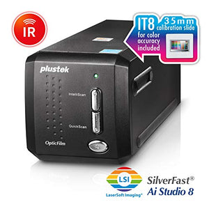 Plustek OpticFilm 8200i Ai High Resolution Film and Slide Scanner, 7200 dpi Optical Resolution, 48-bit Color Depth, Dust and Scratch Removal