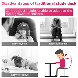 YIE Pink Adjustable Children's Desk and Chair Set (Color : Default)