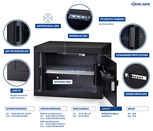 Viking Safe VS-25SX Mechanical Safe Simplex Safe Simplex Lock Safe Multi Gun Safe Multi Handgun Capacity Pistol Safe