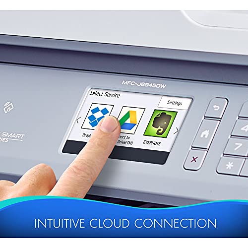 Brother MFC-J6945DWB INKvestment Tank All-in-One Wireless Color Inkjet Printer - Print Copy Scan Fax - 22 ppm, 4800 x 1200 dpi, 3.7" Touchscreen, Duplex Printing, 50-Sheet ADF, Tillsiy Printer Cable
