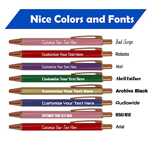 Max 1000 Pcs Personalized Pens in Bulk - Custom Ballpoint Pen with Name, Logo or Message - Business or Personal Use - for Smooth Writing in Home, Office or School - Black Ink (300PCS, Red)
