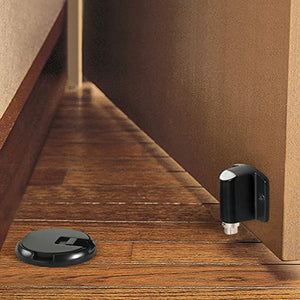 None Zinc Alloy Mechanical Door Stop Nail Free Door Stopper - Gray, Size 1