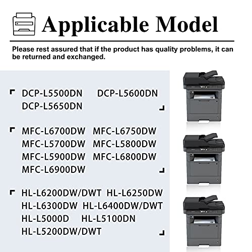 6 Pack Black Compatible TN820 TN-820 Toner Cartridge Replacement for Brother DCP-L5500DN L5600DN L5650DN MFC-L6700DW L6750DW L6900DW HL-L6200DW/DWT L6250DW L6300DW Printer Ink Cartridge