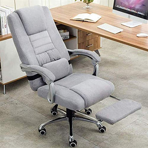 KouRy Ergonomic Office Chair with Adjustable Height, Reclining Swivel, Armrests, Lumbar Support - Gray