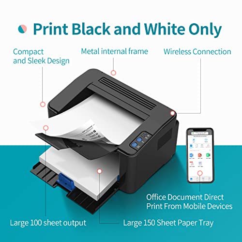 Wireless Small Laser Printer Black and White Monochrome Laser Printer for Home Use with Mobile Printing and School Student, Pantum P2502W with PB-211 Toner