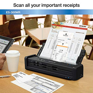 ES-300WR Wireless Color Portable Duplex Document Scanner Accounting Edition for PC and Mac, Auto Document Feeder (ADF)