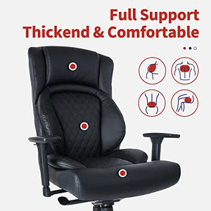 CLATINA Executive Office Chair with Headrest, Armrest, and Lumbar Support - Ergonomic Leather (2 Pack)