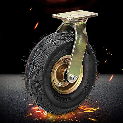 TekniS Alloy Vacuum Tire Directional Casters - 8 Pieces, Strong & Durable, Wear Resistant, High Load-Bearing - Ideal for Hand Trucks & Machine Tools