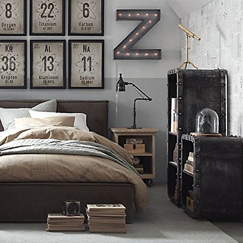 Diwhy Retro Vintage Industrial Metal Standing Bookcase Storage Cabinet (4-Shelf)