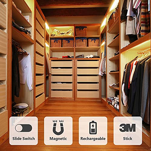 LED Closet Light Wireless Cabinet Stair Step Bar USB Rechargeable