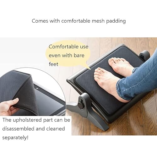 NOTRYA Office Foot Rest Adjustable Angle Soft Cushion Ergonomic Under Desk Footrest