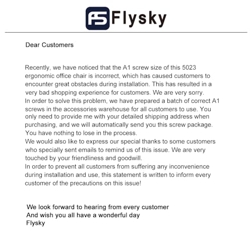 Flysky Ergonomic Mesh Office Chair with Adjustable Seat Depth, 3D Armrest, Lumbar Support - Black1