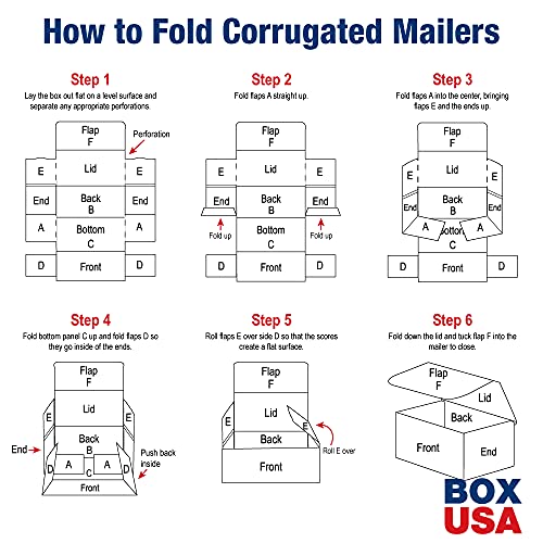 BOX USA BMLR3644 Corrugated Mailers, 36" x 4" x 4" White (Pack of 50)