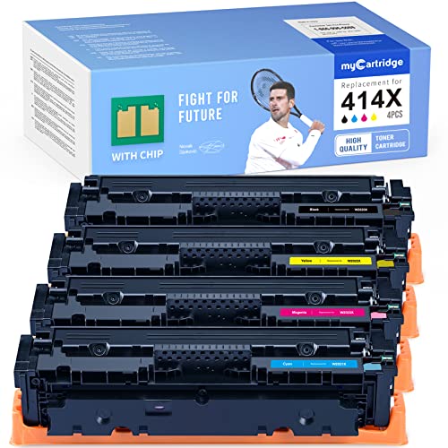 MYCARTRIDGE Remanufactured Toner Cartridge Replacement for HP 414X W2020X W2021X W2022X W2023X for Color Laserjet Pro M479fdw M479dw M454dw M454dn (with Chip, Black, Cyan, Yellow, Magenta, 4 Pack)