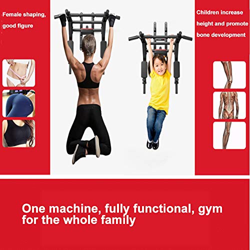 Lcyy-Bike Pull Up Bar,Multi Function Wall Mount Chin Up Bar, Height Adjustable Pull-Up Bar, Multi Grip Strength Training Equipment for Home Gym, 880 LB Weight Capacity,Black