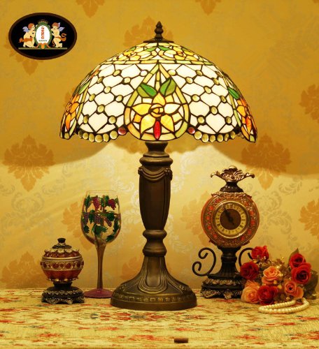 Tiffany Europaische retro style hand-painted stained glass table lamp
