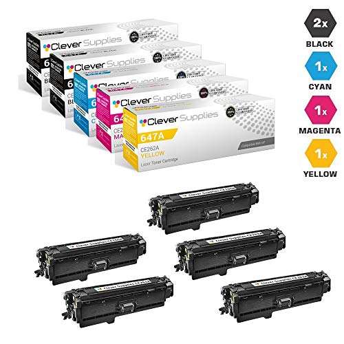 CS Compatible Toner Cartridge Replacement for HP CP4025n CE260A Black CE261A Cyan CE262A Yellow CE263A Magenta HP 647A & HP 648A Color Laserjet CP4000 CP4500 Enterprise CP4025dn CP4525xh 5 Color Set