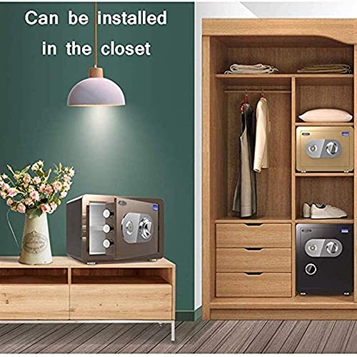 DJDLLZY Safe Box Fireproof Waterproof Combination Lock,The High Security Steel Lock Safe Mechanical Lock All Steel Safe Large Capacity 45cm Anti-Theft (Color : Brown)