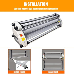 TECHTONGDA 63" Full-auto Wide Format Cold Roll Laminator Machine, Pneumatic Low Temp Laminating with Silicone Roller System + 4 Rolls Film