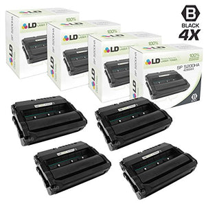 LD Remanufactured Toner Cartridge Replacement for Ricoh SP 5200HA 406683 (Black, 4-Pack)