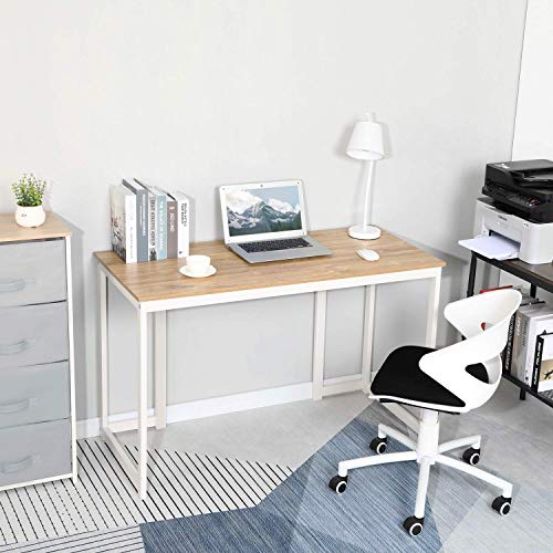 GreenForest Large L Shaped Desk and Computer Desk Bundle, Industrial Gaming Writing Desk Wrokstation Home Office Furniture Set, Oak