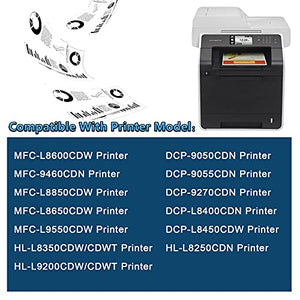 TN331BK TN331C TN331M TN331Y Compatible TN331 TN-331 Toner Cartridge Replacement for Brother HL-L8250CDN L9200CDW/CDWT MFC-L8600CDW L8850CDW DCP-9050CDN L8450CDW Printer 6PK(3BK+1C+1M+1Y)