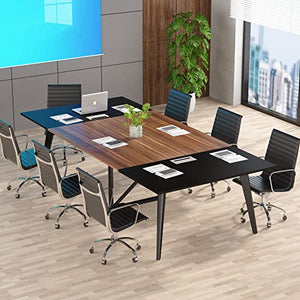 Tribesigns 8FT Conference Table, Large Modern Meeting Table with Grommet Holes