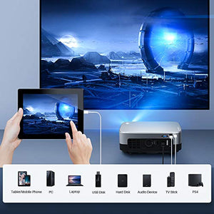 VIVIMAGE C680 Native 1080p Led Projector, 6000 Lux Full HD Home Theater Movie Projector Compatible TV Stick, HDMI, VGA, USB, Laptop, iPhone Android for PowerPoint Presentation