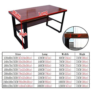 None Industrial Style Solid Wood Computer Desk 300x120x75cm