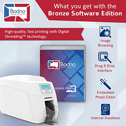 Magicard 300 Dual Sided ID Card Printer & Complete Supplies Package with Bodno ID Software - Bronze Edition