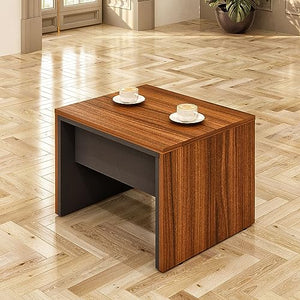 Casa Mare 71" Wood Home Office Furniture Set of 4pcs | Executive Desk w/Leather Pad & Lockable File Drawers | Storage Cabinet & Modern Coffee Table