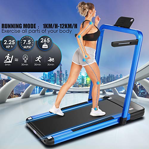 ANCHEER 2 in 1 Under Desk Treadmill, Fitness Electric Folding Treadmill Machine for Home, Portable Running Walking Motorized Exercise Treadmill Machine with Remote Control and LCD Display (Green)