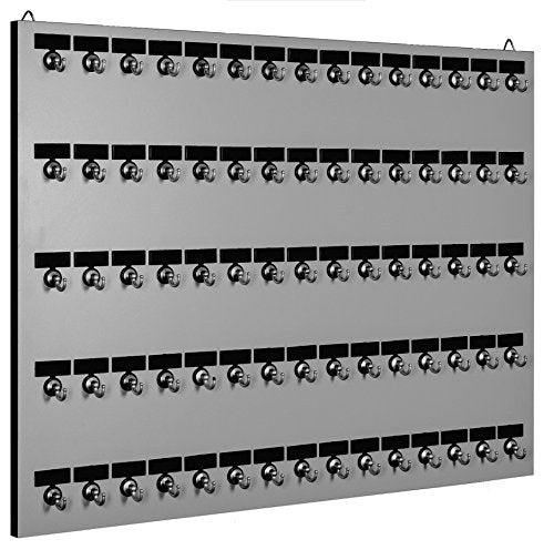 Key Rack, Key Organizer, 75MGN with 75 Metal Hooks & Nameplate for Dealerships/Realtors/Factories/Offices/Hospitals/Schools/Public Storage (Free 75 Sets of Tag & Ring), D & M in The USA