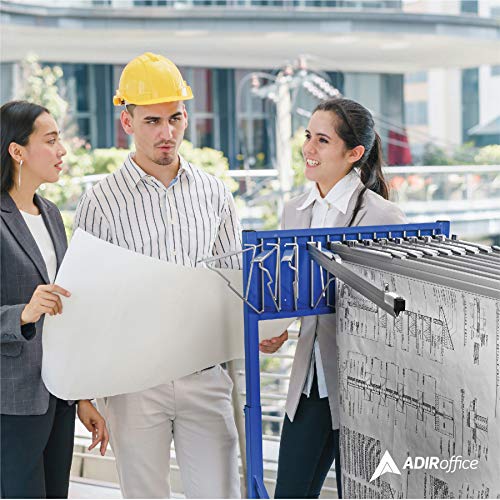Adir Corp. Mobile Blueprint Holder - Hanging Rack for Blueprints, Posters, Maps, and Files