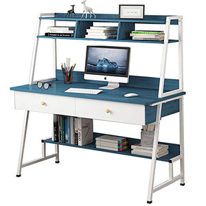 DIANAR Computer Desk with Storage Shelf Studying Writing Gaming Laptop Table Small Home Office Desks Desk Computer Desk with Drawers for Small Spaces Home Office Workstation