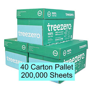 Tree Zero Copy Paper, 20lb, 8.5" x 11", 92 Bright. Made from sugarcane waste fiber, Tree Free. (Pallet - 200,000 Sheets)