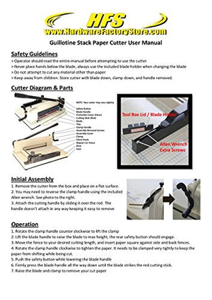 HFS (R) Heavy Duty Guillotine Paper Cutter -12'' (12'' Paper Cutter)