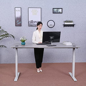 ApexDesk Elite Pro Series Electric Height Adjustable Standing Desk, 71", Grey Top/White Frame