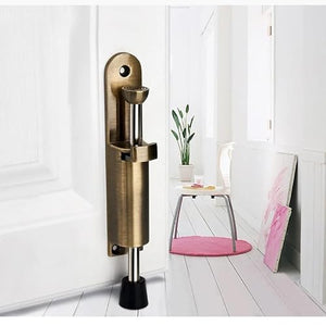 None Foot-Operated Lever Door Stop Adjustable Kickdown Bronze Hardware