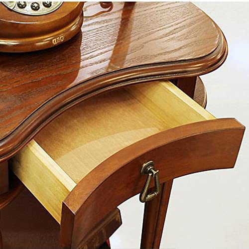 BinOxy Solid Wood 2-Tier Coffee Table with Drawer and Storage Shelf