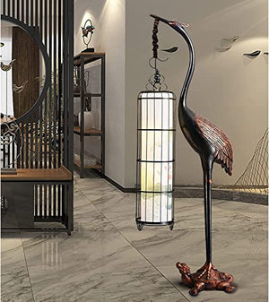 VejiA Chinese Style Crane Floor Lamp Zen Ornaments