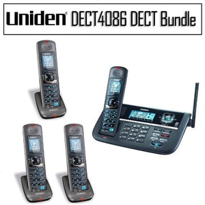 Uniden DECT4086 (2 Line) 1.9GHz DECT 6.0 Cordless Telephone Base and 3 DCX400 Cordless Handsets