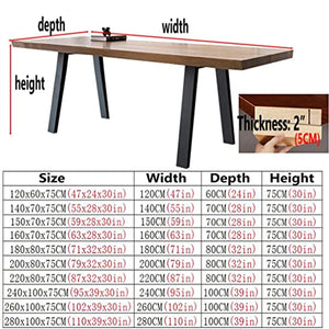 None Modern Simple Solid Wood Table with Strong Metal Legs | 5cm Thick Pine Table Top (300x120x75cm)